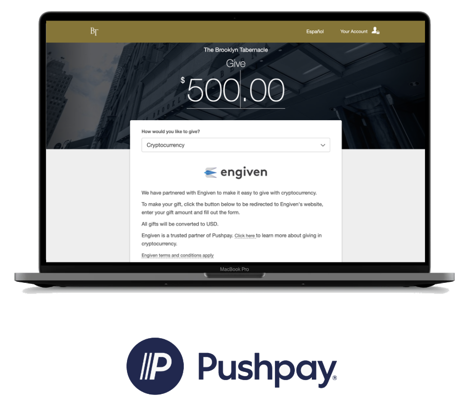 Giving platform using Engiven